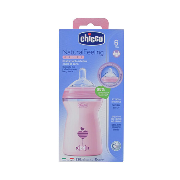 BIBERON NATURAL FEELING 6M+ 330 ML ROSA