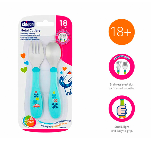 CUBIERTOS DE METAL 18M+ NIÑO : NEUTRO 8058664086641-2